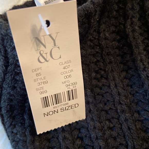 NY&C scarves one size brand new with tag color is black 28” long - Picture 2 of 5